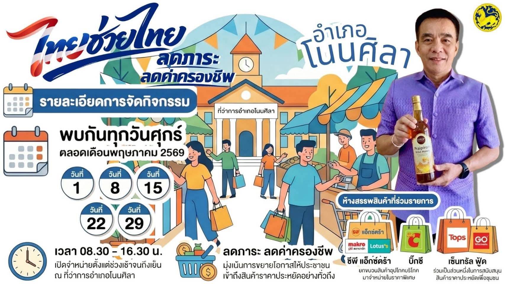 อำเภอโนนศิลา กำหนดจัดกิจกรรม ไทยช่วยไทยตามนโยบายรัฐบาล 